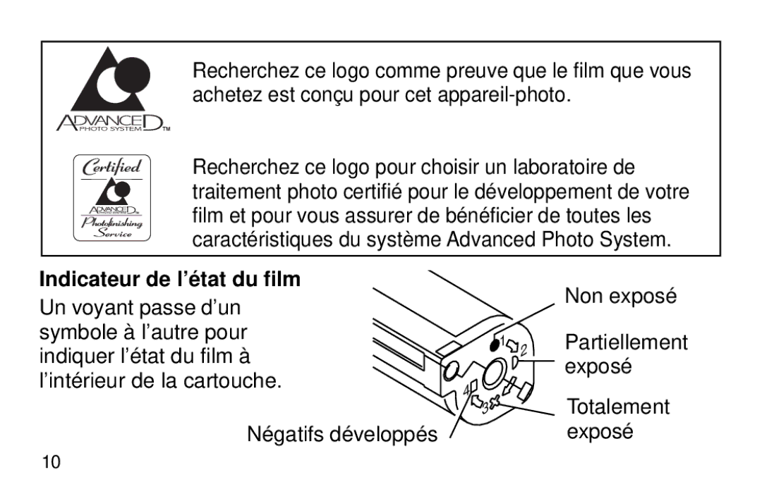 Kodak 1700AUTO, 1600AUTO manual Indicateur de l’état du film 