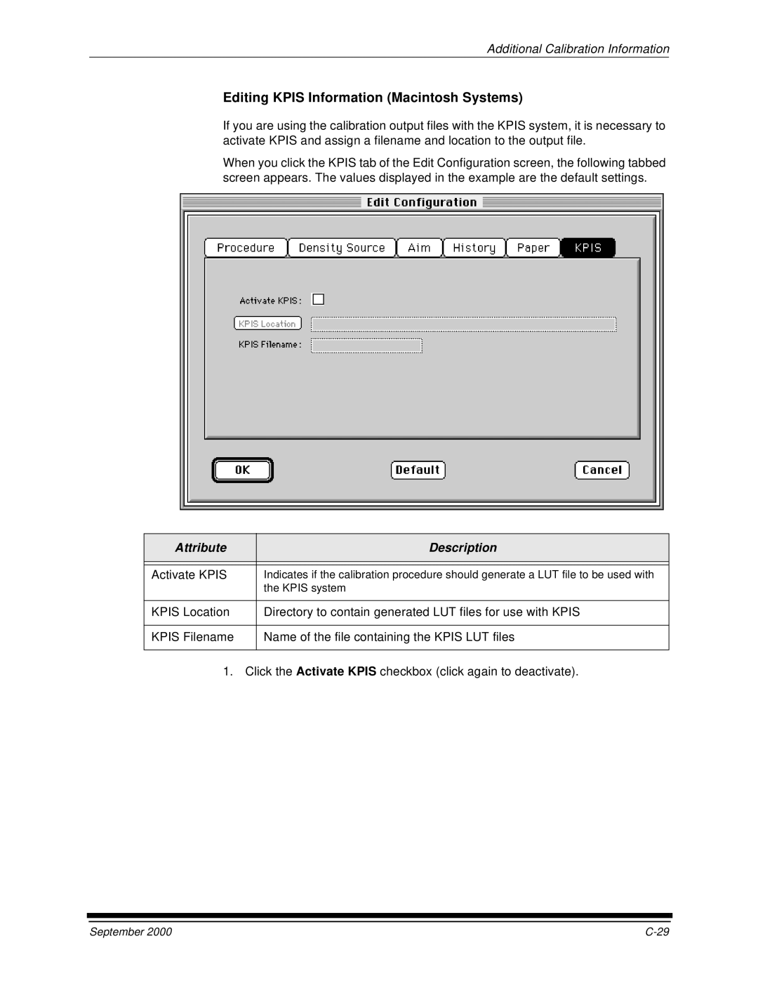 Kodak 20P manual Editing Kpis Information Macintosh Systems 