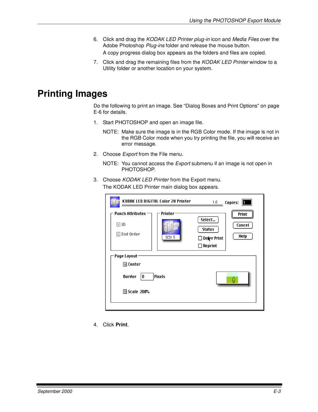 Kodak 20P manual Printing Images, Photoshop 