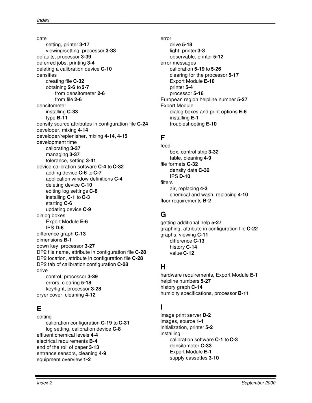 Kodak 20P manual Index 