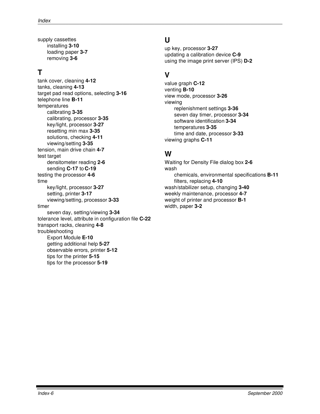 Kodak 20P manual Index-6 