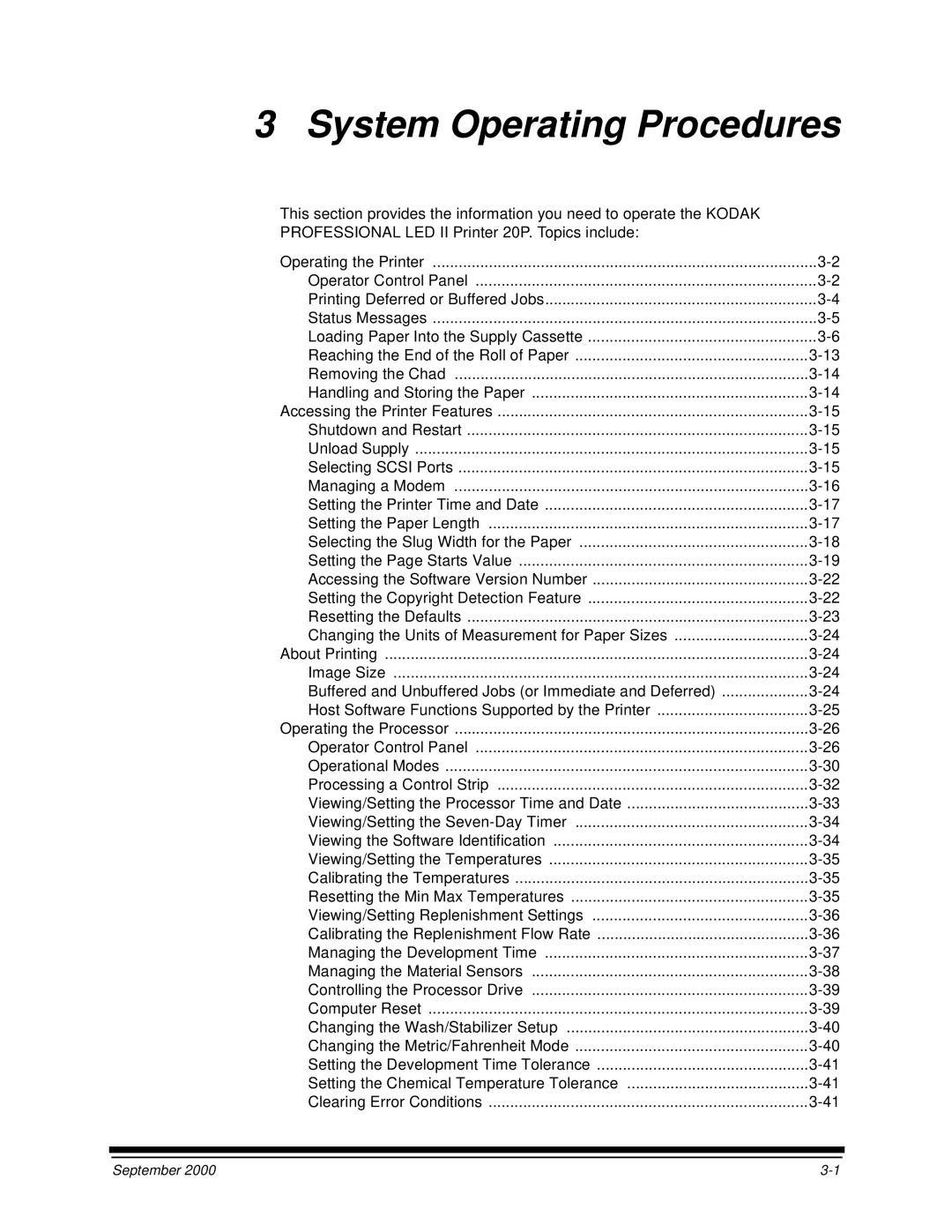 Kodak 20P manual System Operating Procedures 