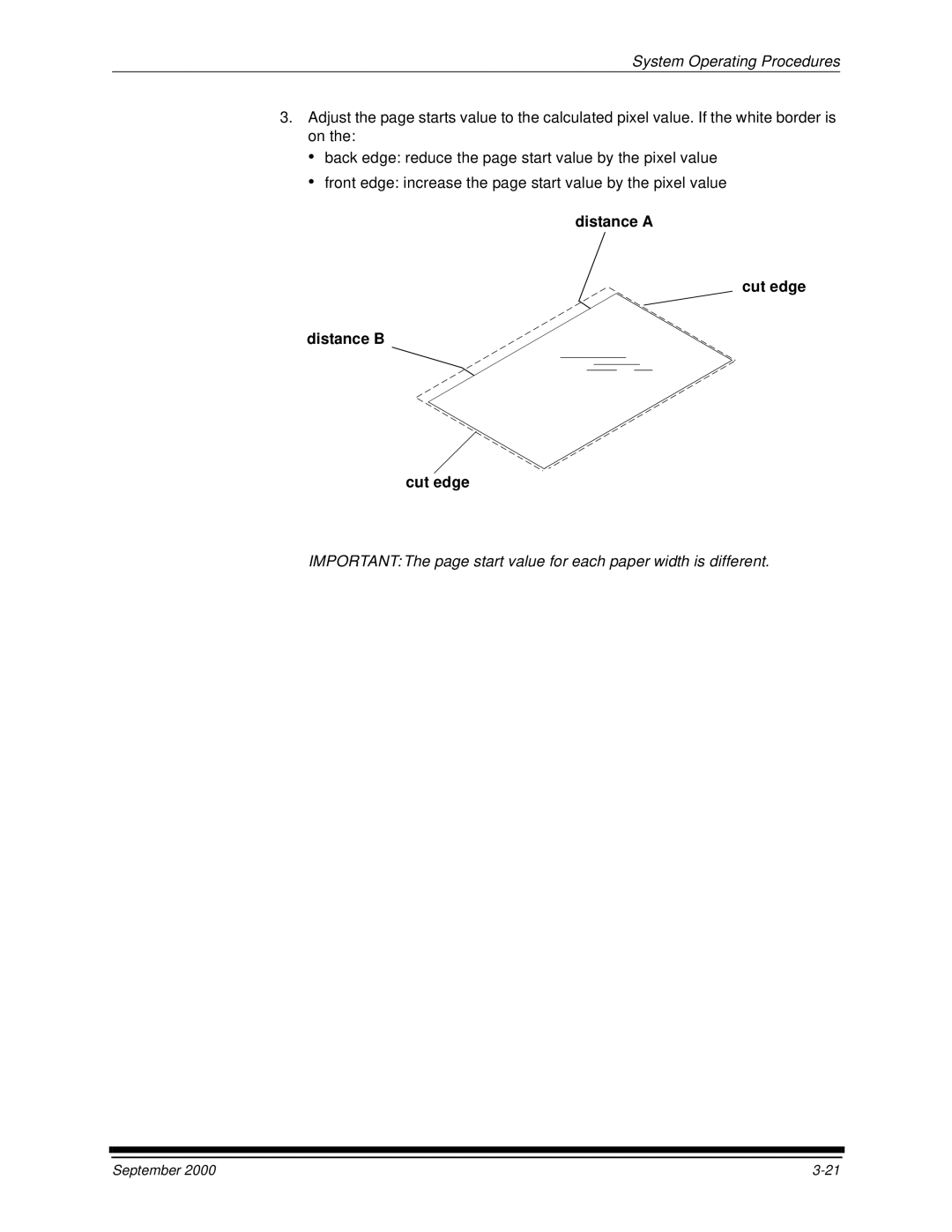 Kodak 20P manual Distance a Cut edge Distance B 