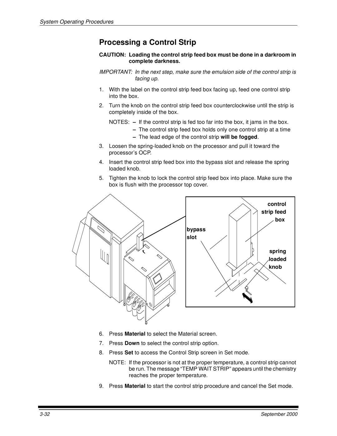 Kodak 20P manual Processing a Control Strip 