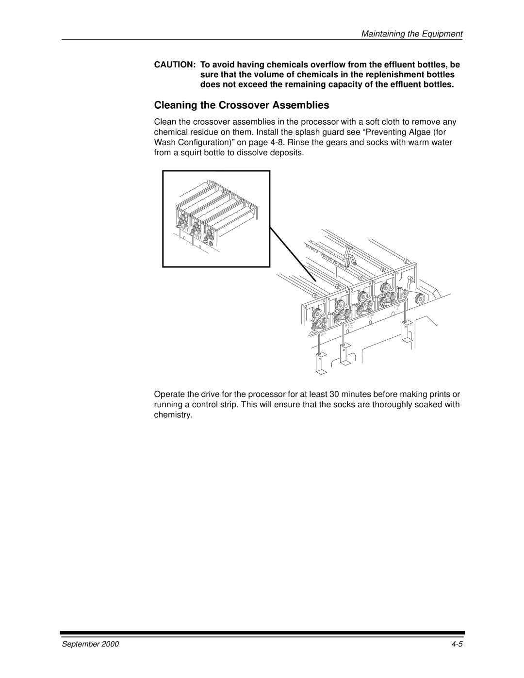 Kodak 20P manual Cleaning the Crossover Assemblies 