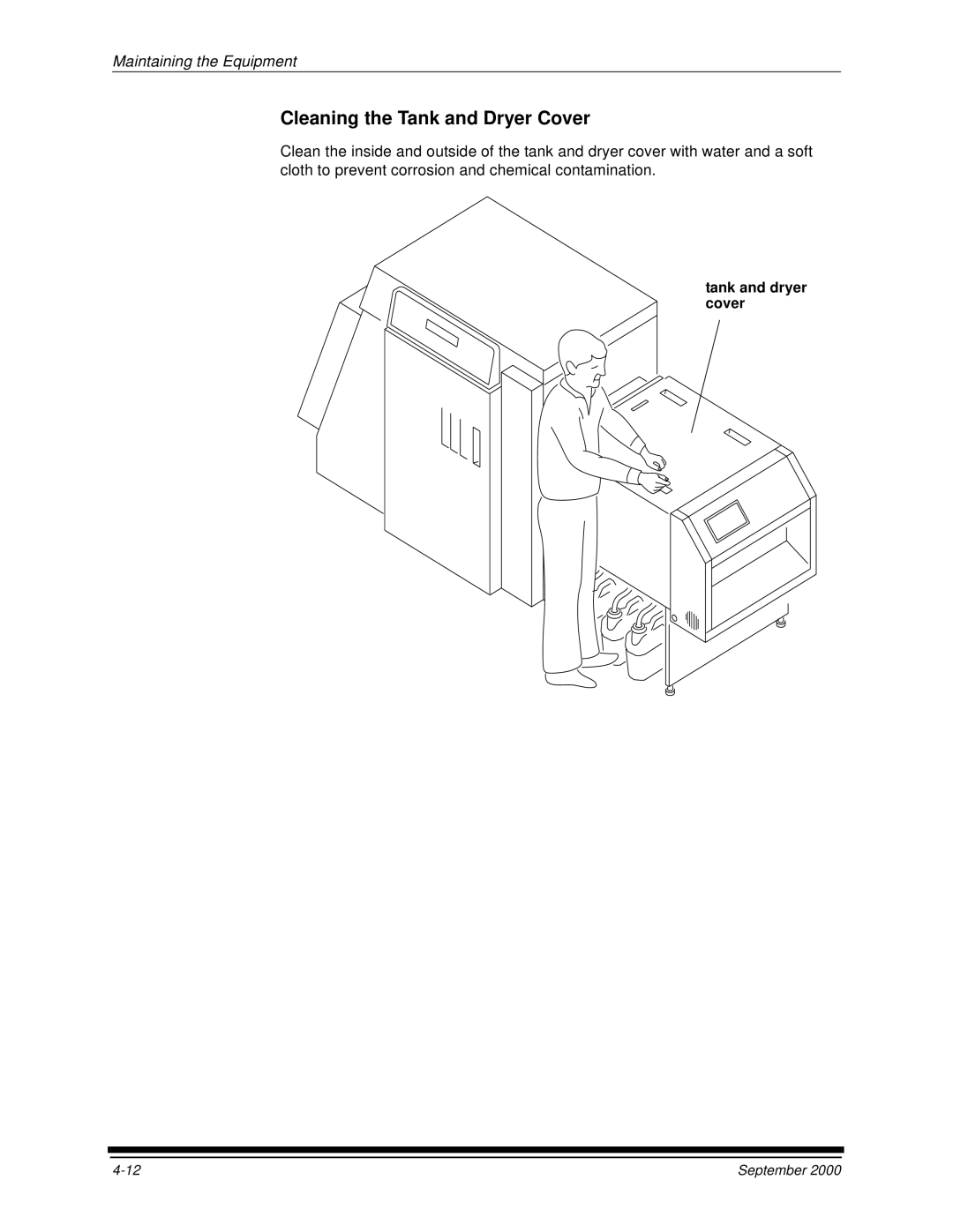 Kodak 20P manual Cleaning the Tank and Dryer Cover 