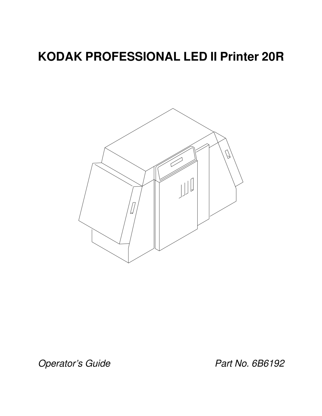 Kodak manual Kodak Professional LED II Printer 20R 