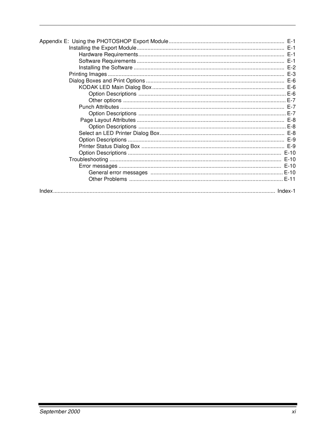 Kodak 20R manual Index-1 