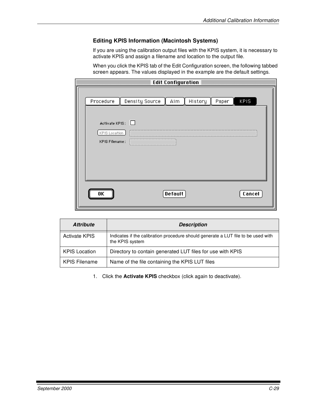 Kodak 20R manual Editing Kpis Information Macintosh Systems 