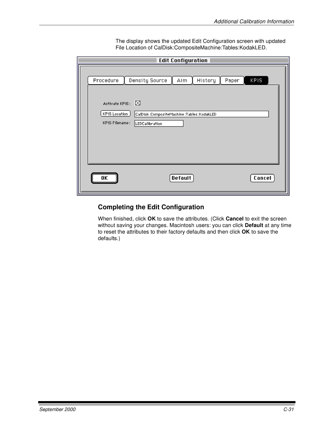 Kodak 20R manual Completing the Edit Configuration 