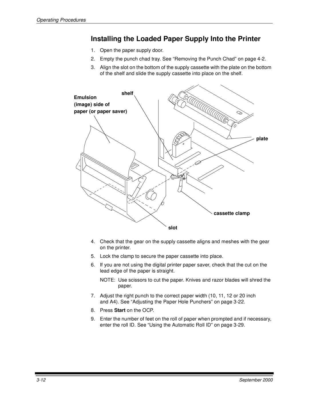 Kodak 20R manual Installing the Loaded Paper Supply Into the Printer 