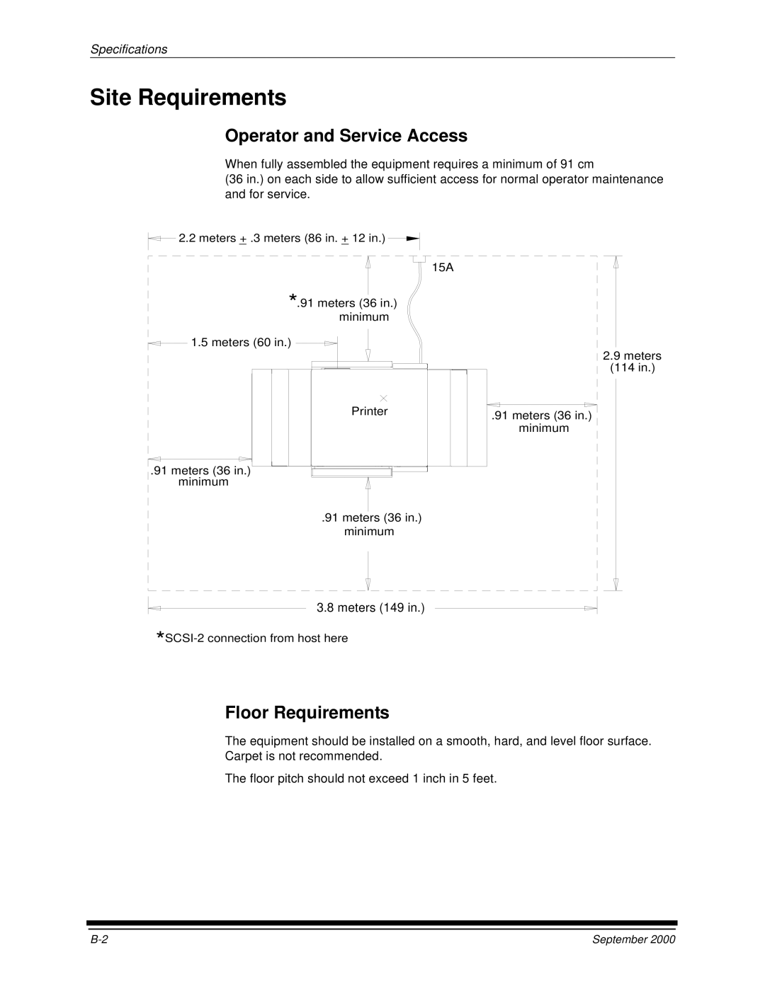 Kodak 20R manual Site Requirements, Operator and Service Access, Floor Requirements 