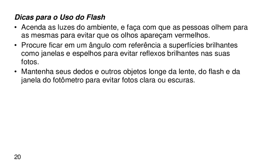 Kodak 2100 Auto manual Dicas para o Uso do Flash 