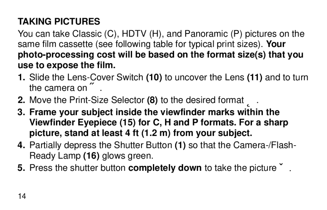 Kodak 2100AUTO manual Taking Pictures 