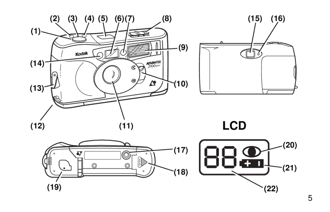 Kodak 2100AUTO manual Lcd 