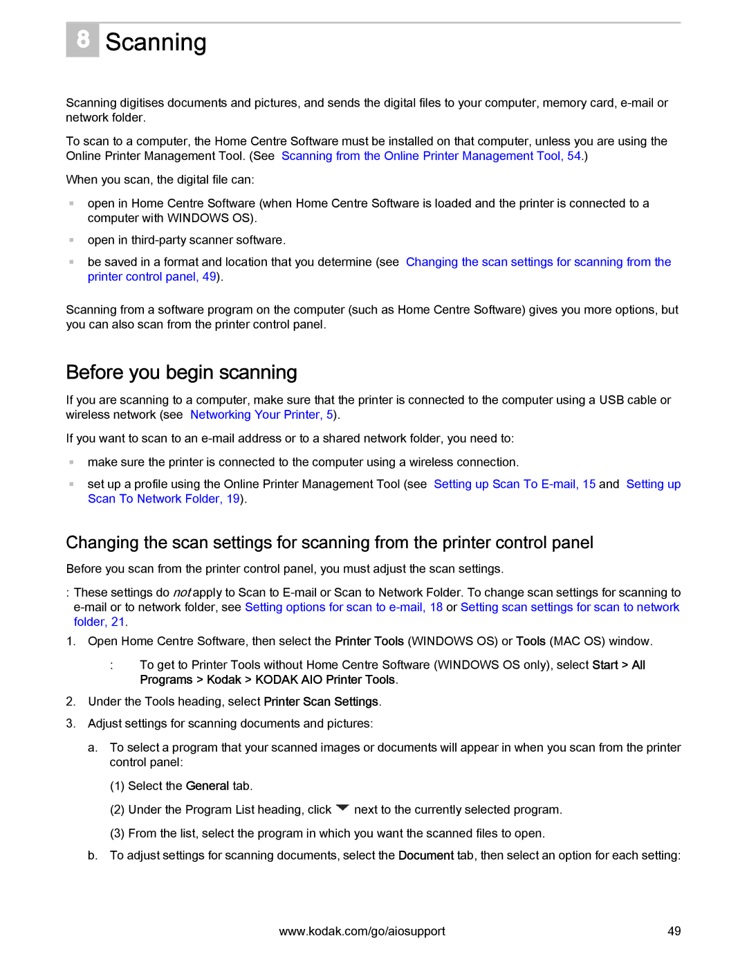 Kodak 2.2 manual Scanning, Before you begin scanning 