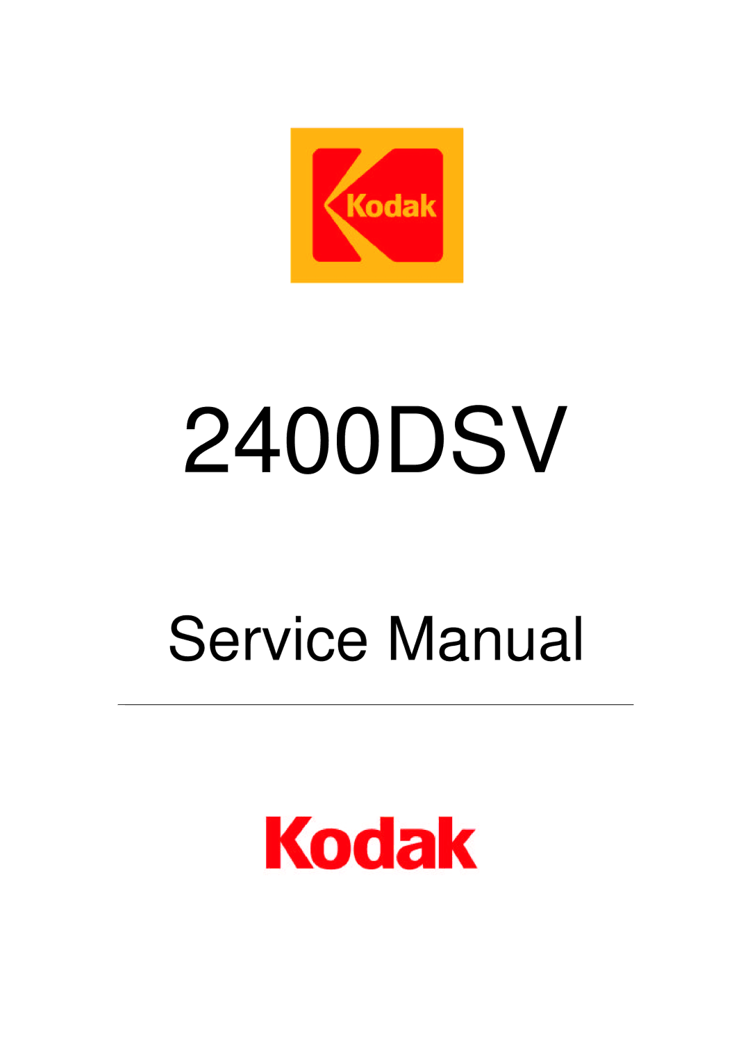 Kodak 2400DSV service manual 