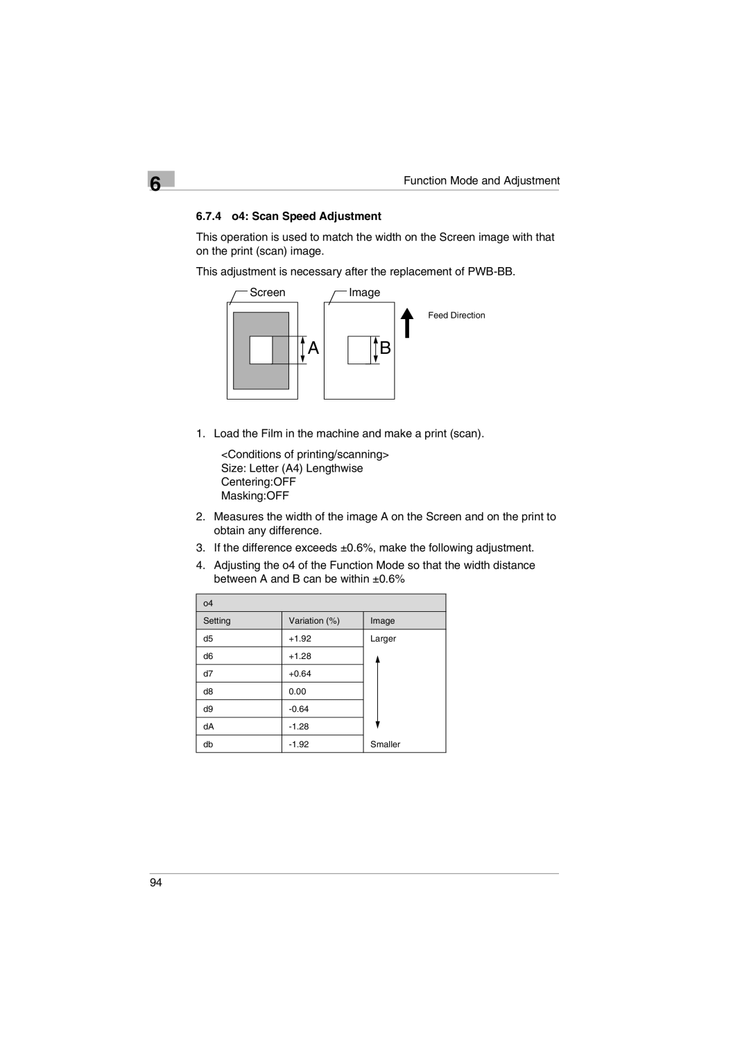 Kodak 2400DSV service manual 4 o4 Scan Speed Adjustment 