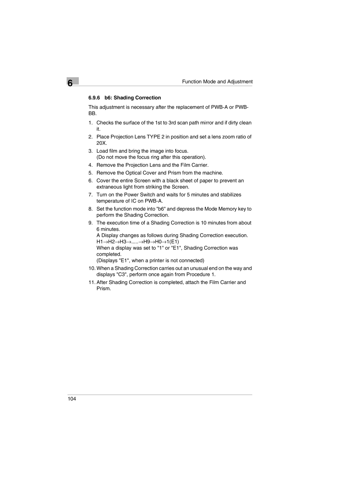 Kodak 2400DSV service manual 6 b6 Shading Correction 