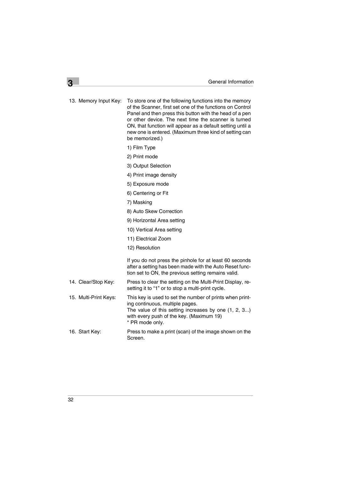 Kodak 2400DSV service manual Tion set to ON, the previous setting remains valid 