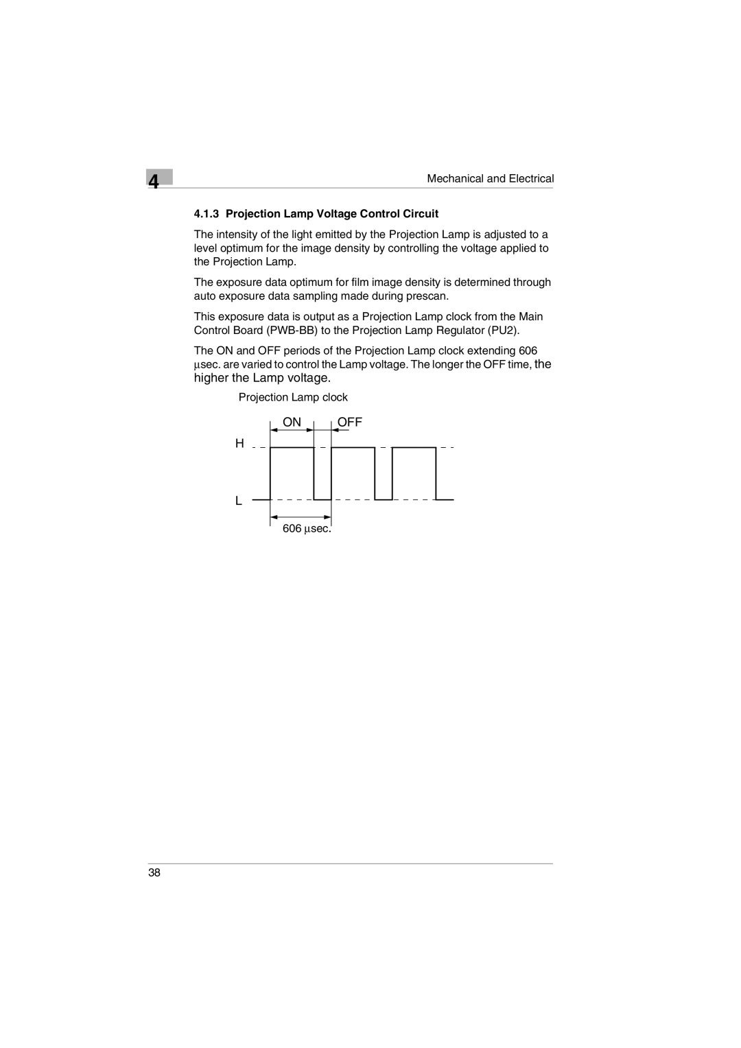 Kodak 2400DSV service manual Off, Projection Lamp Voltage Control Circuit 