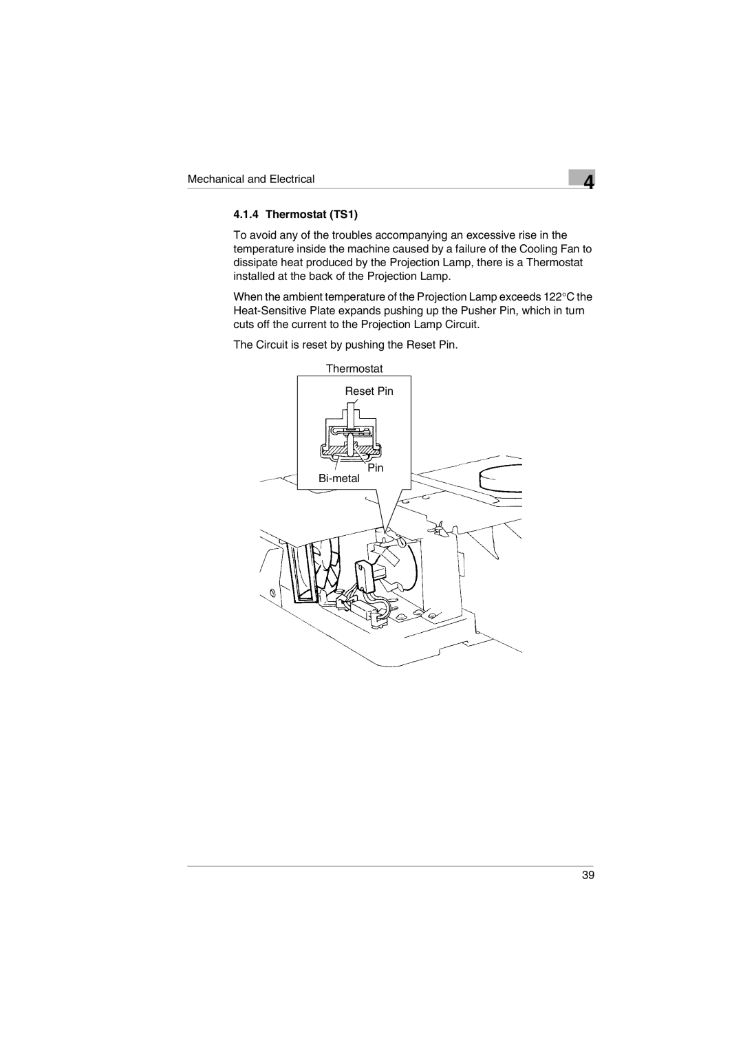 Kodak 2400DSV service manual Thermostat TS1 