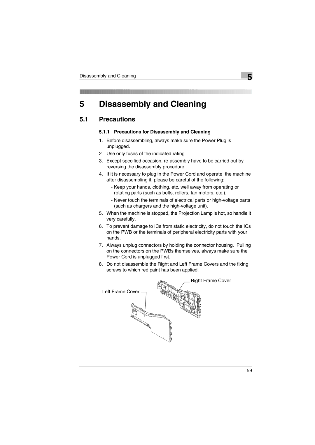 Kodak 2400DSV service manual Precautions for Disassembly and Cleaning 