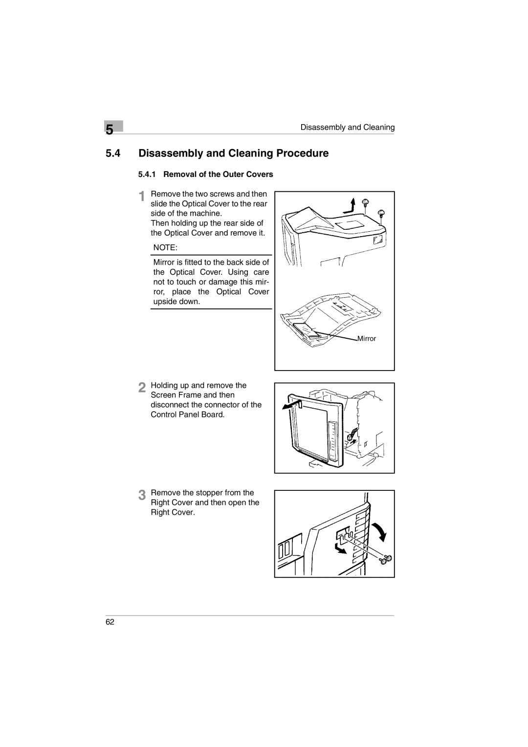 Kodak 2400DSV service manual Disassembly and Cleaning Procedure, Removal of the Outer Covers 