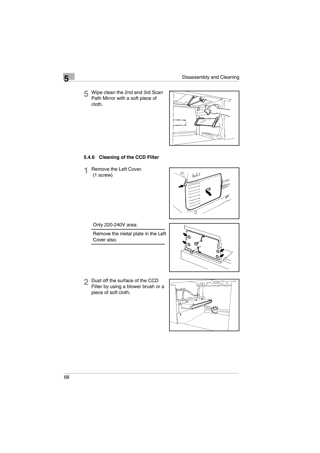 Kodak 2400DSV service manual Cleaning of the CCD Filter 