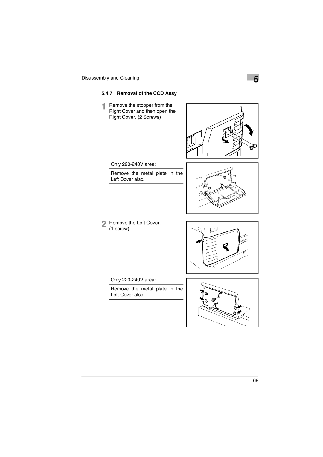 Kodak 2400DSV service manual Removal of the CCD Assy 