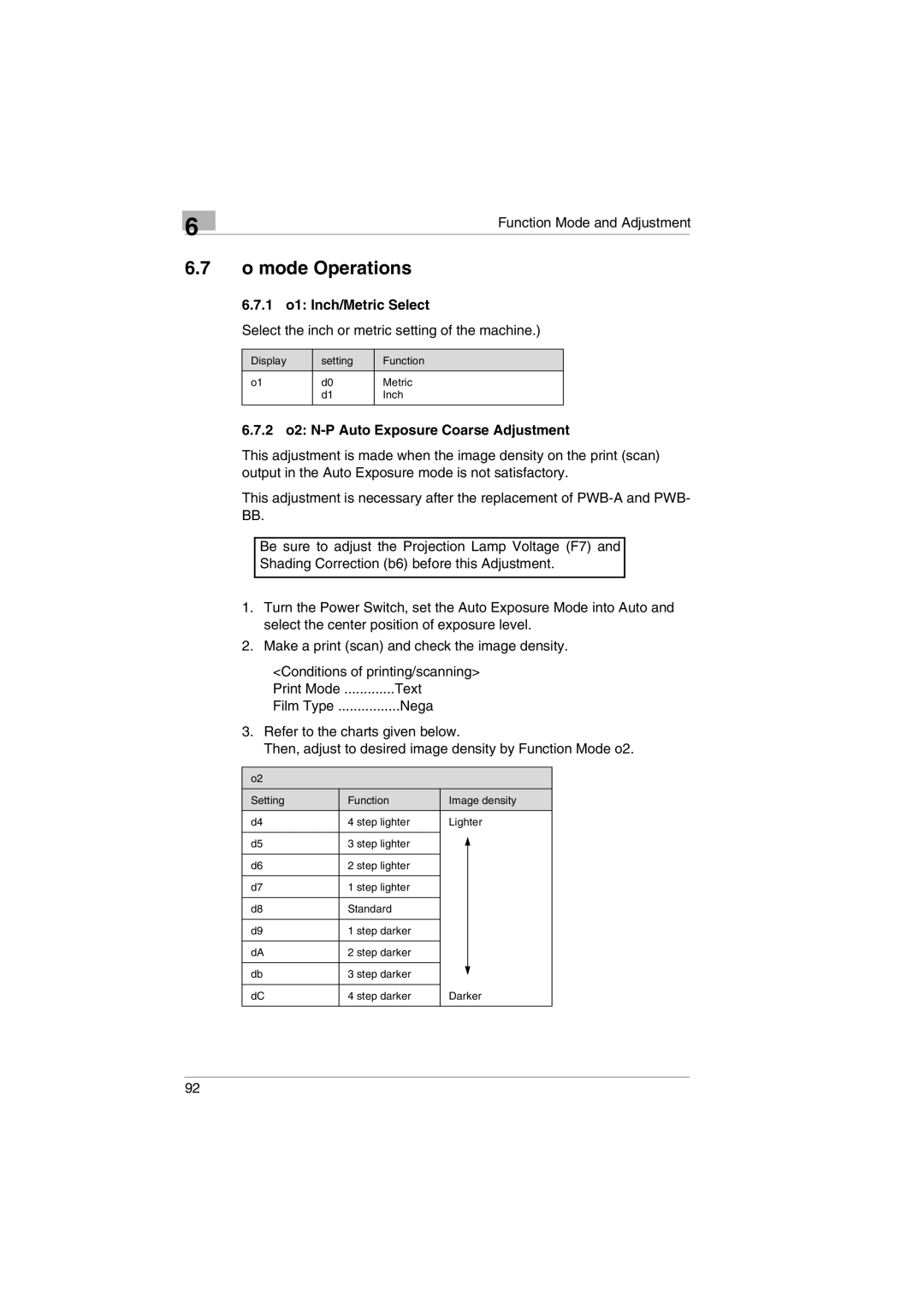 Kodak 2400DSV service manual 1 o1 Inch/Metric Select, 2 o2 N-P Auto Exposure Coarse Adjustment 