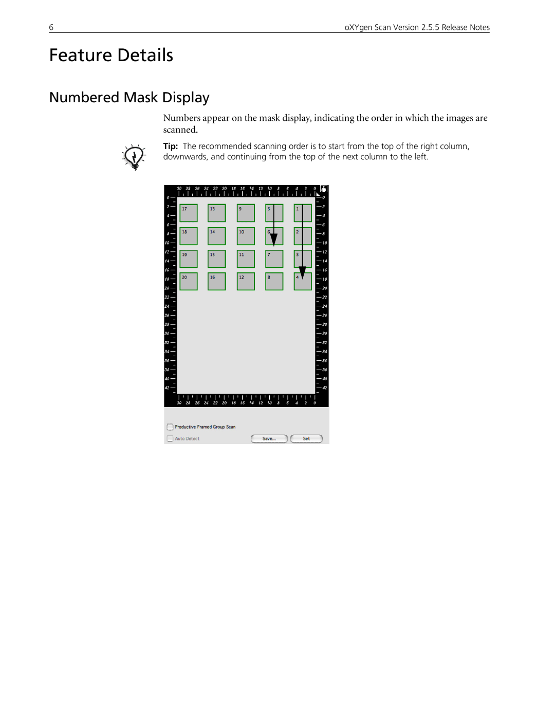 Kodak 2.5.5 manual Feature Details, Numbered Mask Display 