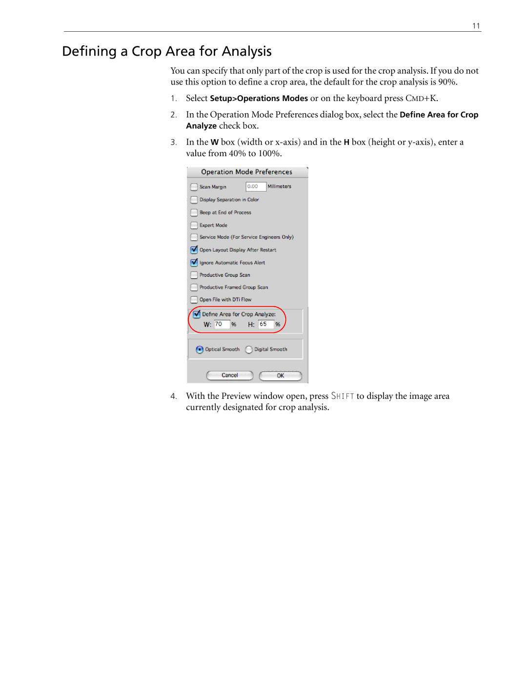 Kodak 2.5.5 manual Defining a Crop Area for Analysis 