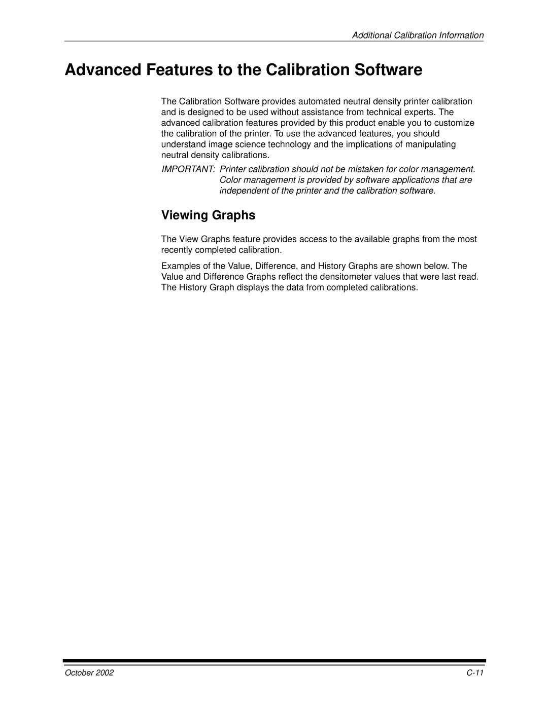 Kodak 2J0686 manual Advanced Features to the Calibration Software, Viewing Graphs 