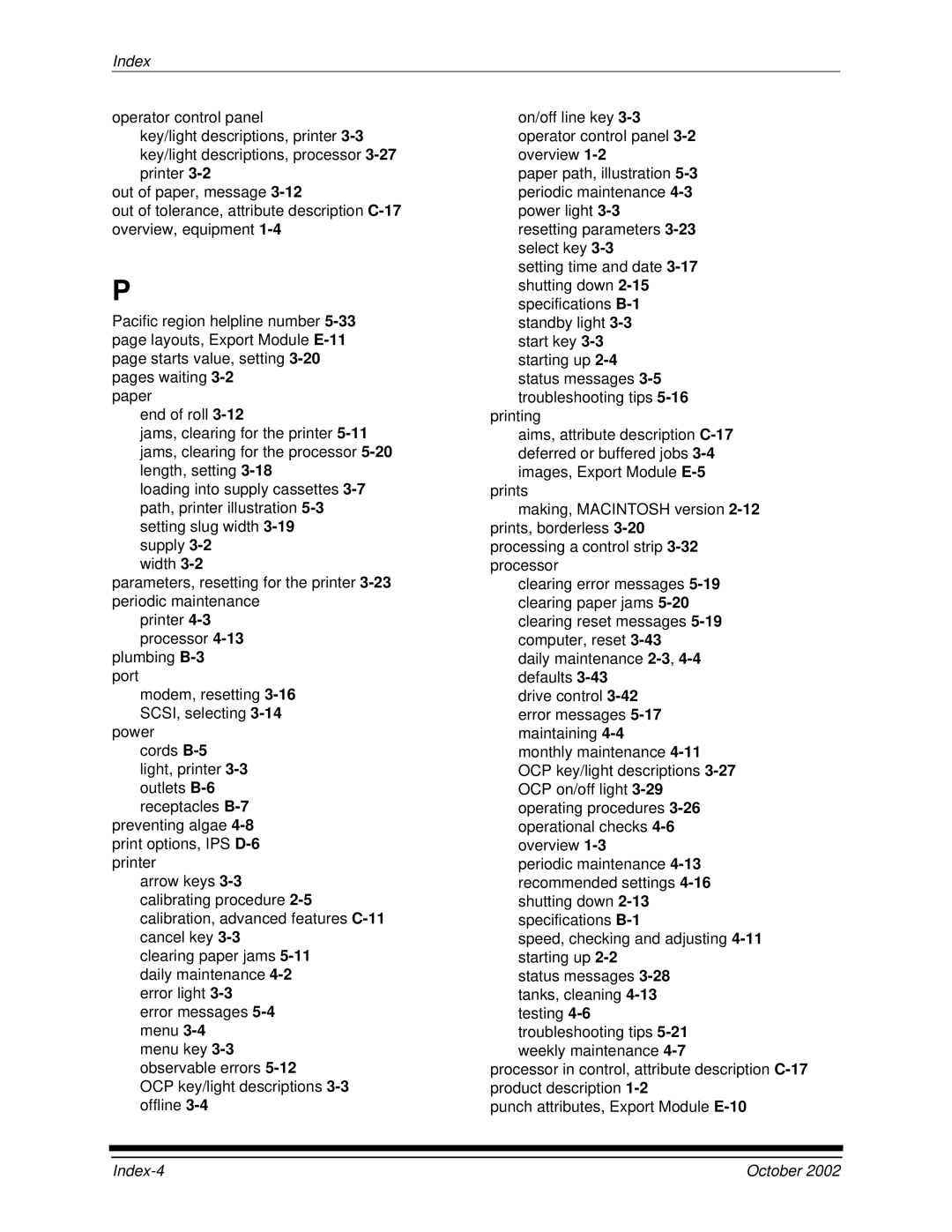 Kodak 2J0686 manual Index-4 October 