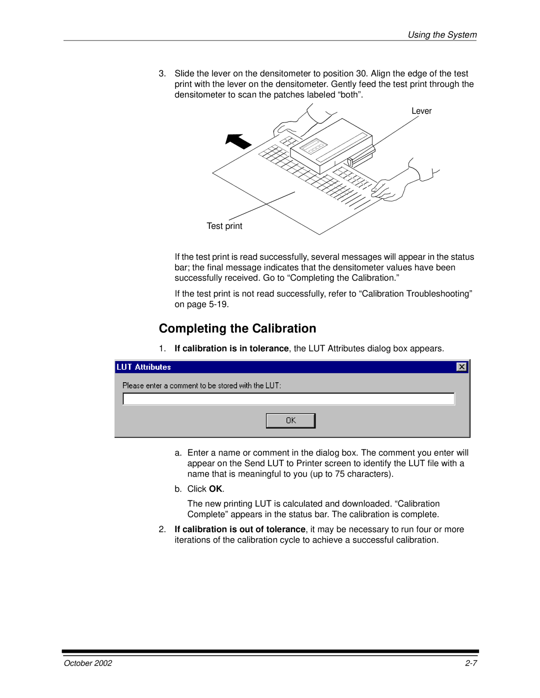 Kodak 2J0686 manual Completing the Calibration 