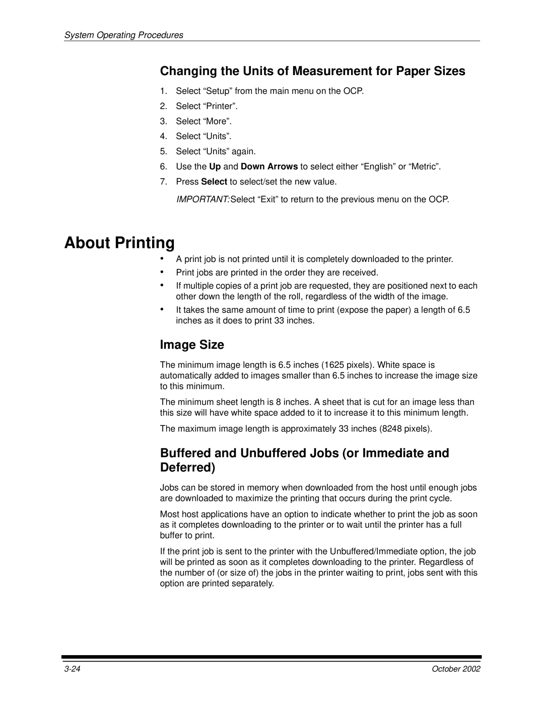 Kodak 2J0686 manual About Printing, Changing the Units of Measurement for Paper Sizes, Image Size 