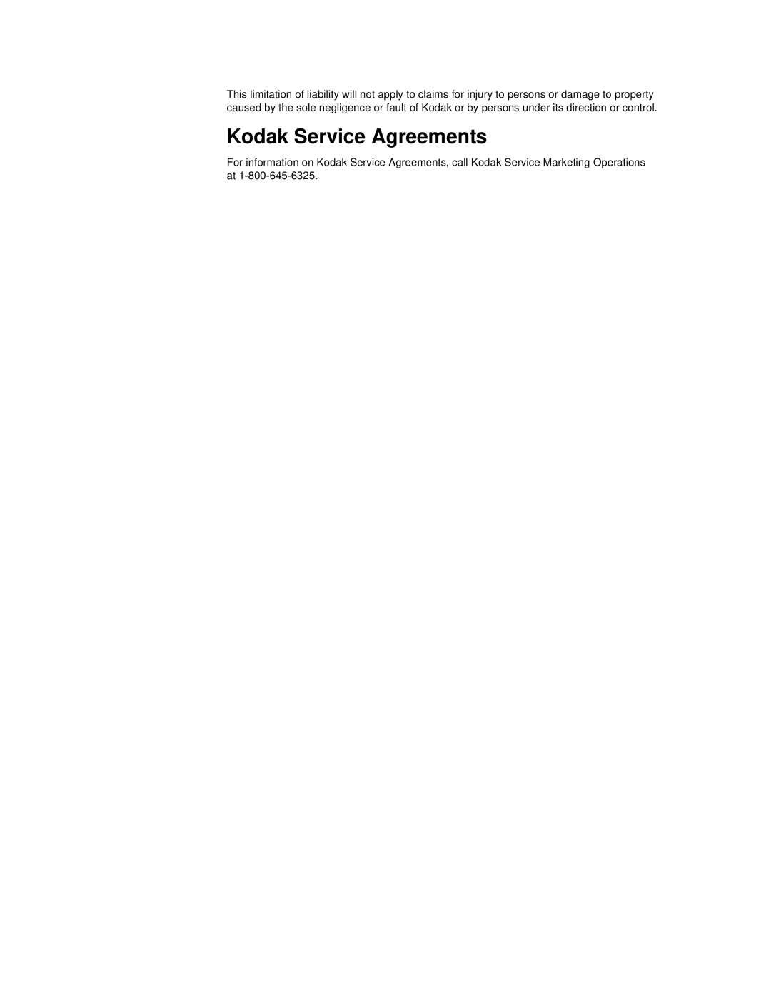 Kodak 2J0686 manual Kodak Service Agreements 