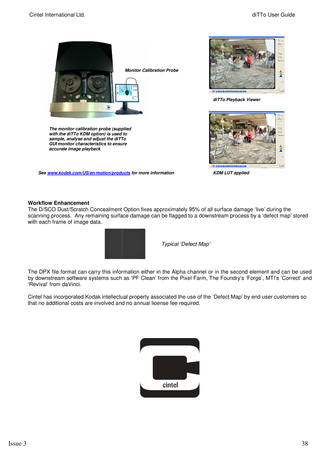 Kodak 3 manual Workflow Enhancement, Typical ‘Defect Map’ 