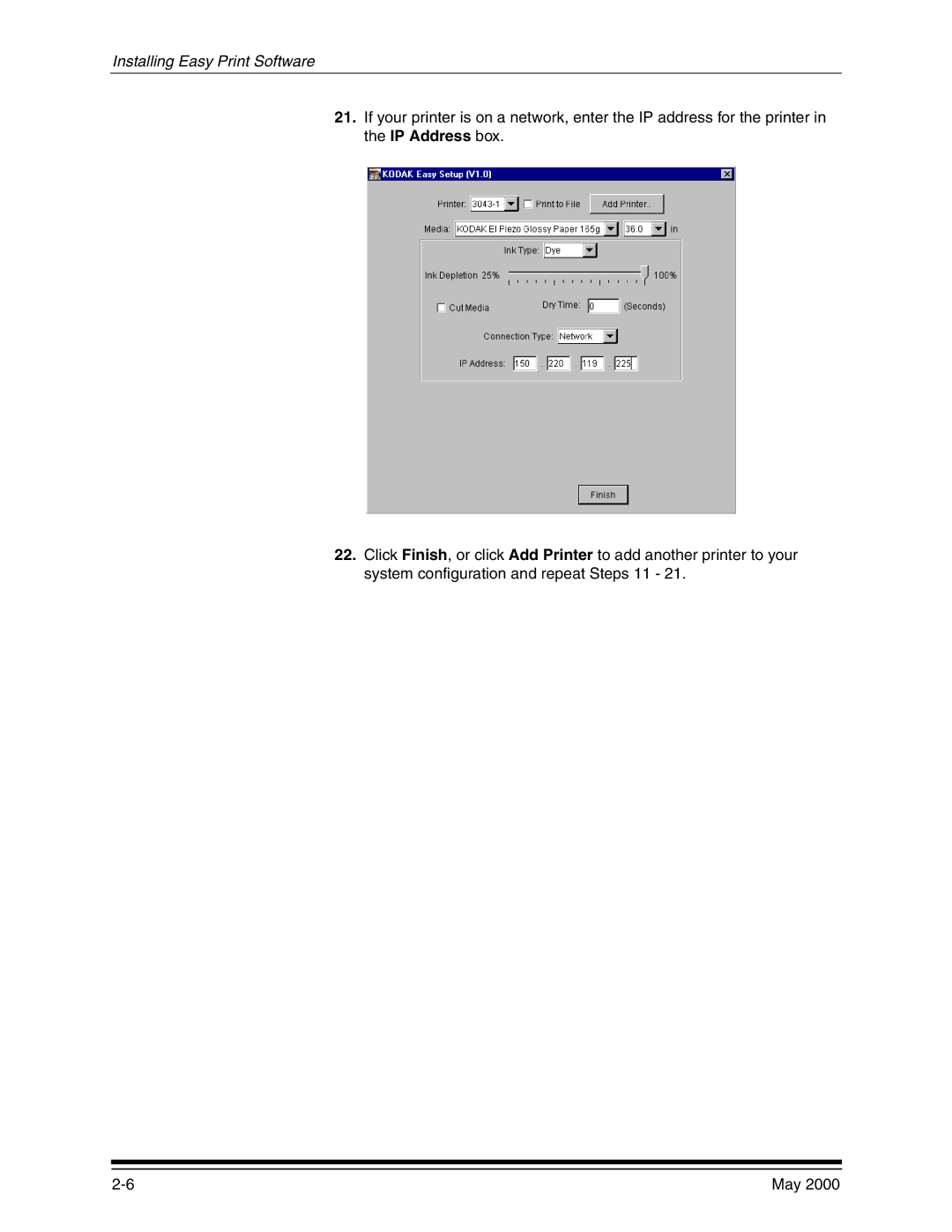 Kodak 3000 manual Installing Easy Print Software 