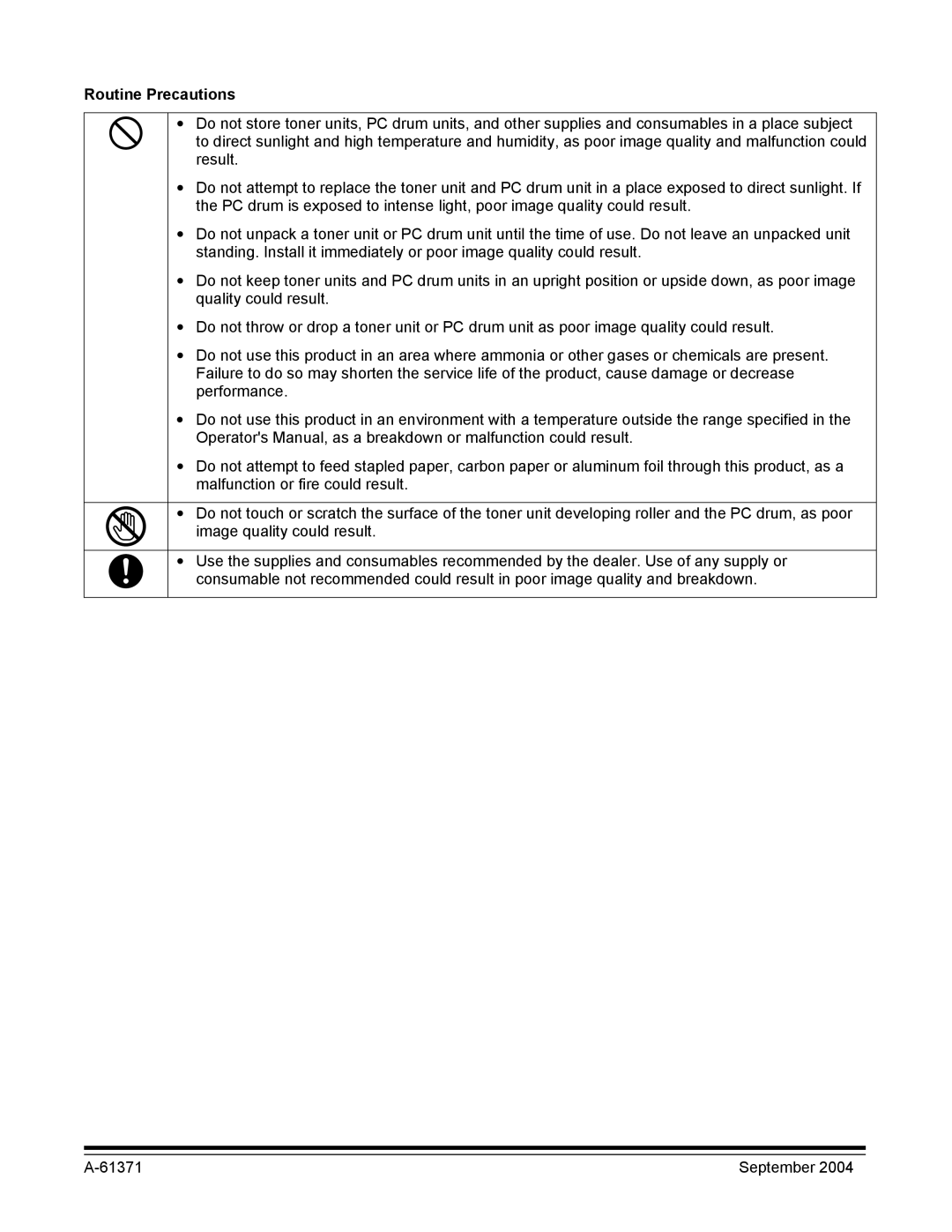 Kodak 3000DSV-E manual Routine Precautions 