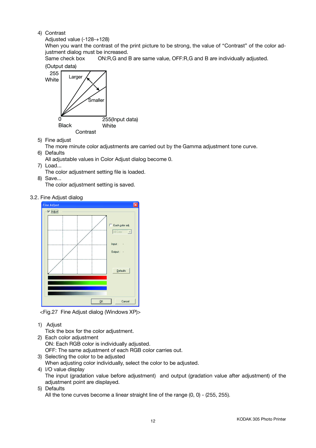 Kodak 305 manual 255Input data 