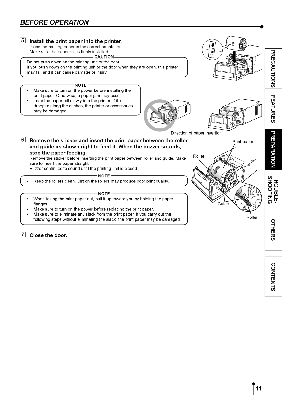 Kodak 305 manual Install the print paper into the printer, Close the door 