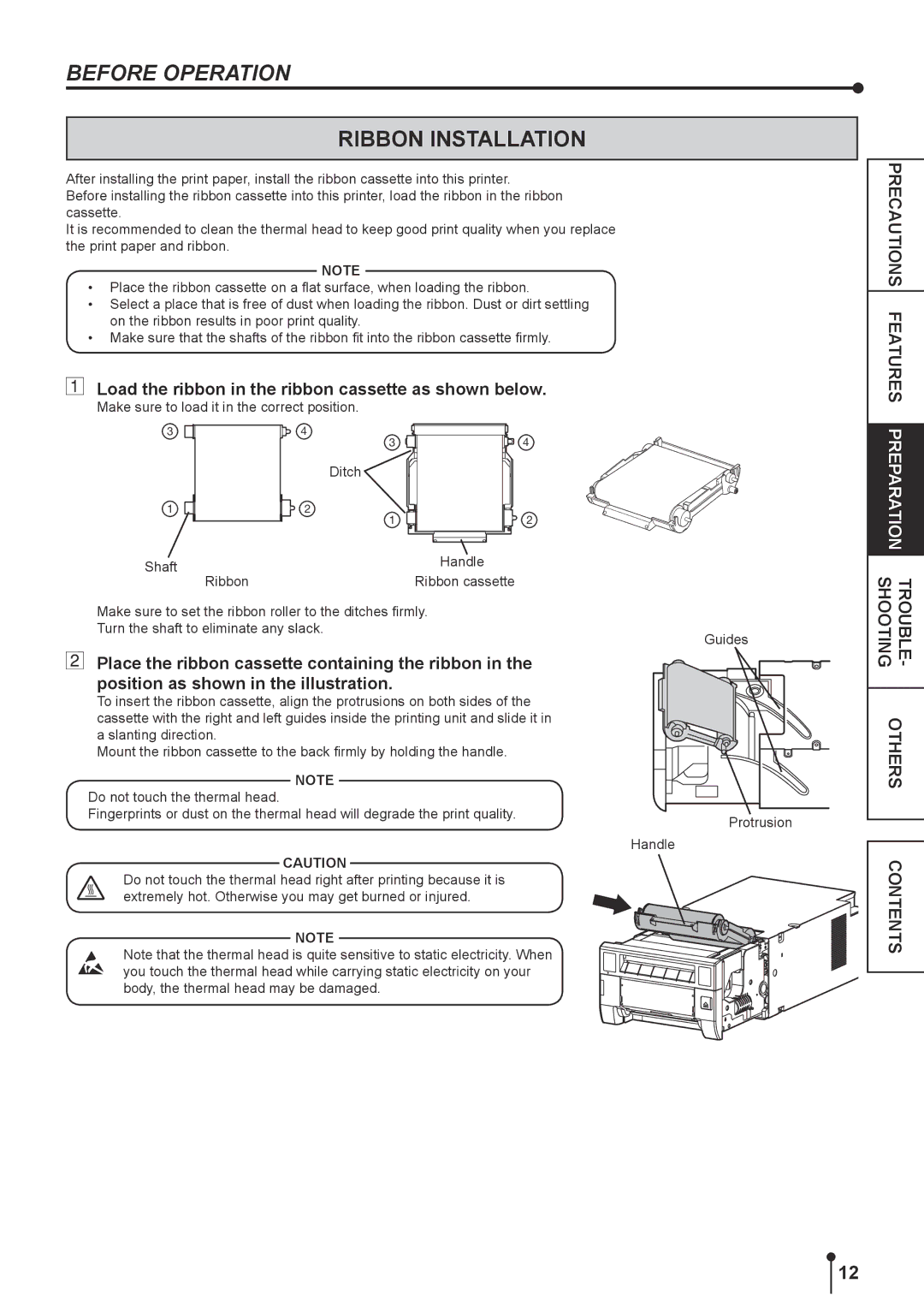 Kodak 305 manual Ribbon Installation, Load the ribbon in the ribbon cassette as shown below 