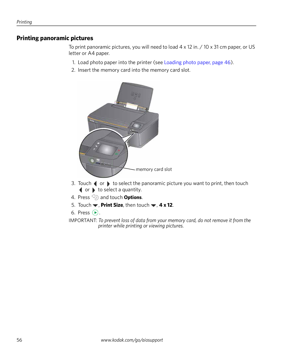 Kodak 3.2S manual Printing panoramic pictures 