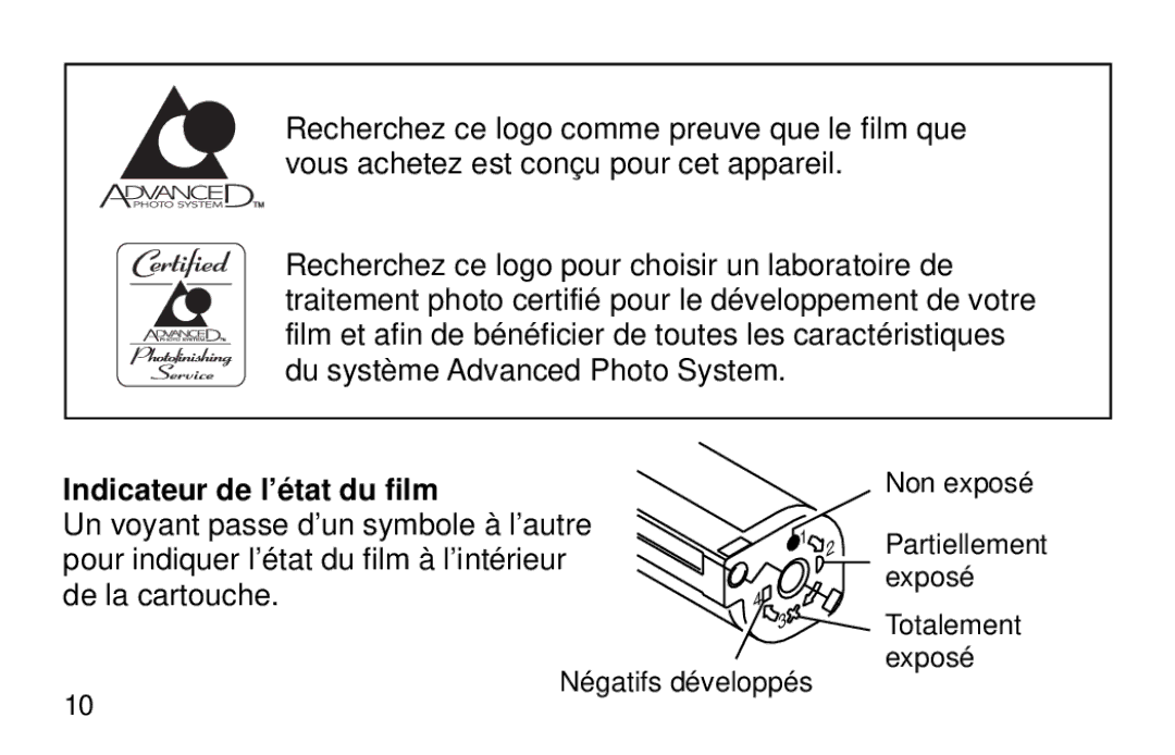 Kodak 3200 AF manual Indicateur de l’état du film 