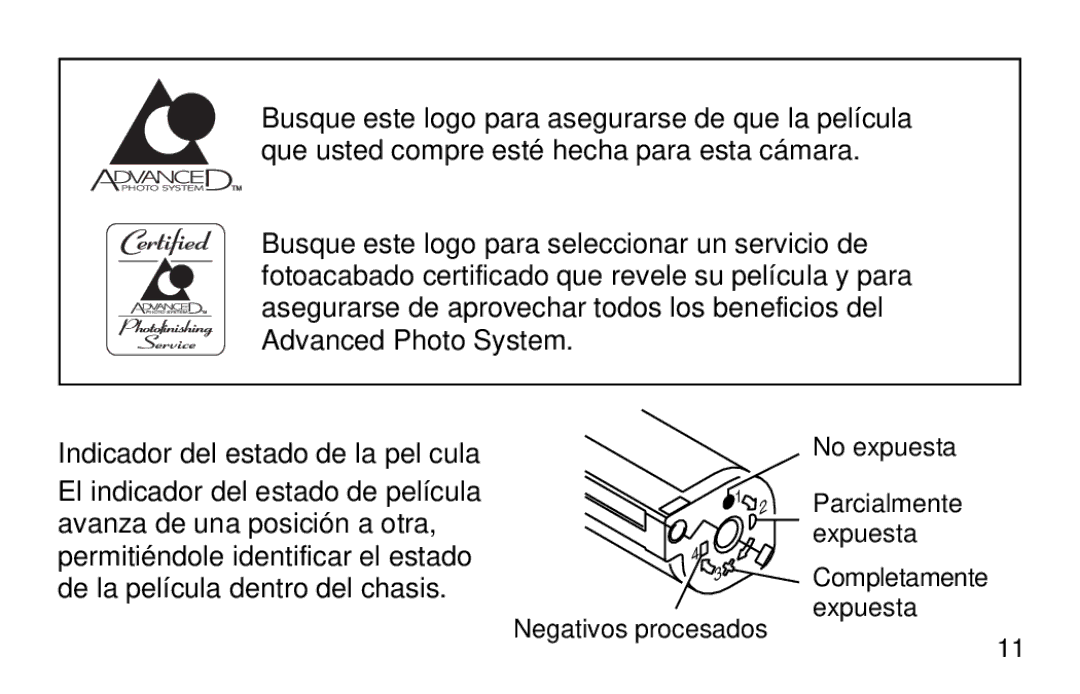 Kodak 3200AF manual Indicador del estado de la película 