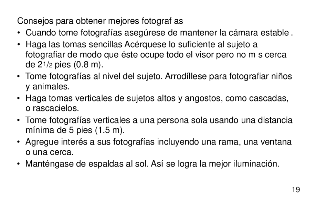 Kodak 3200AF manual Consejos para obtener mejores fotografías 