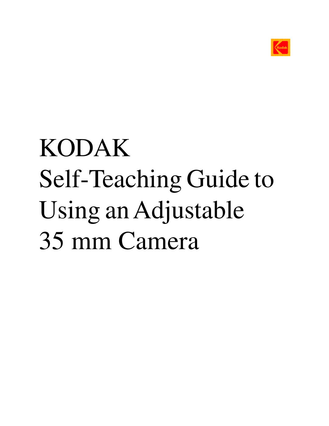 Kodak 35 mm Camera manual 