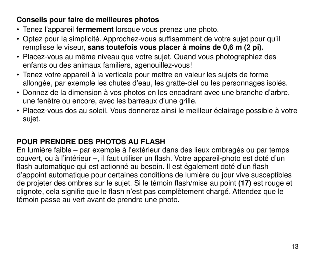 Kodak 3600 ix manual Conseils pour faire de meilleures photos, Pour Prendre DES Photos AU Flash 